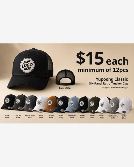 BUNDLE - Yupoong Classic 6-Panel Retro Trucker Cap - C6606